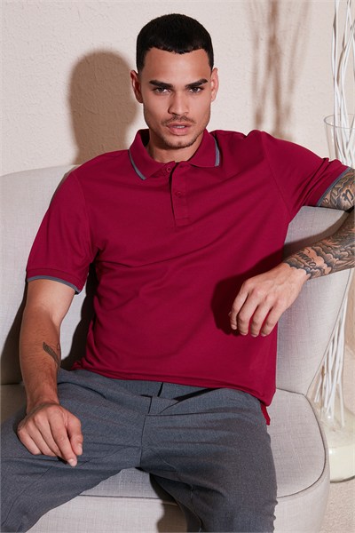Pamuklu Regular Fit Erkek Polo Yaka T Shirt 5902063 BORDO