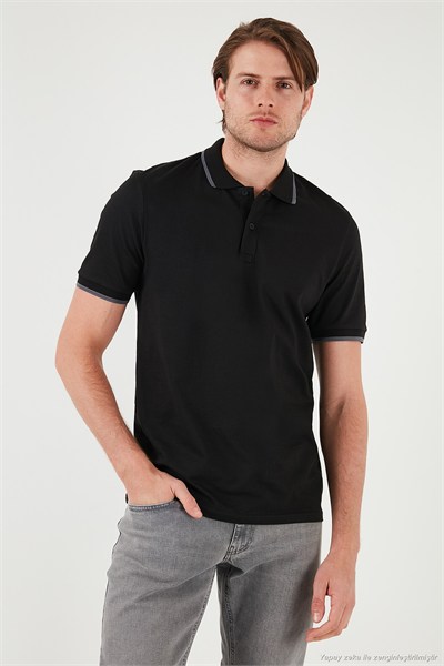 Pamuklu Regular Fit Erkek Polo Yaka T Shirt 5902063 SİYAH