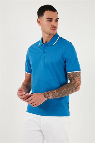 Pamuklu Regular Fit Erkek Polo Yaka T Shirt 5902063 MAVİ