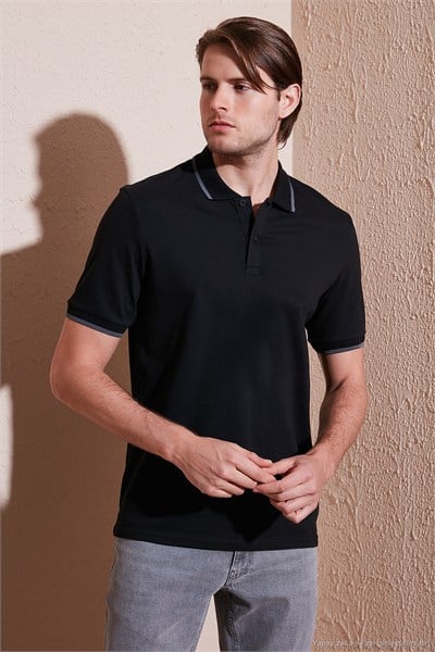 Pamuklu Regular Fit Erkek Polo Yaka T Shirt 5902063 SİYAH