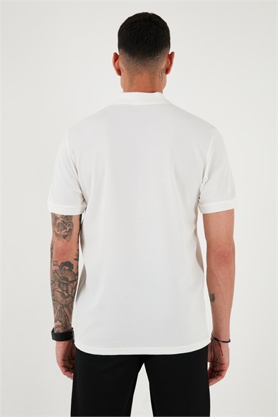 Pamuklu Regular Fit Fermuarlı Erkek Polo Yaka T Shirt 5902915 BEYAZ