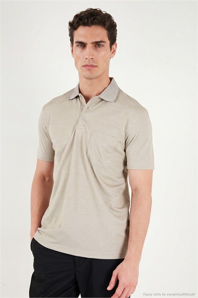 Pamuklu Regular Fit Göğüs Cepli Düğmeli Erkek Polo T Shirt 4565001 ÇAĞLA