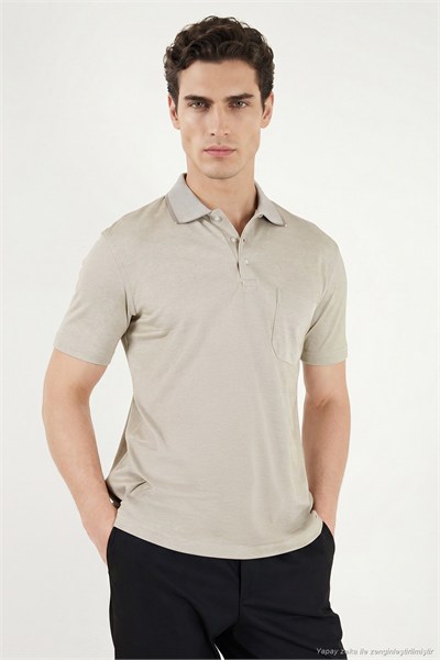 Pamuklu Regular Fit Göğüs Cepli Düğmeli Erkek Polo T Shirt 4565001 ÇAĞLA