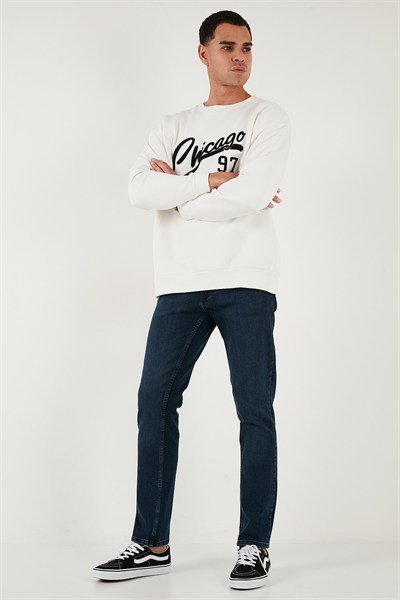 Pamuklu Regular Fit Normal Bel Boru Paça Jeans Erkek Kot Pantolon 2211C16PARMA LACİVERT