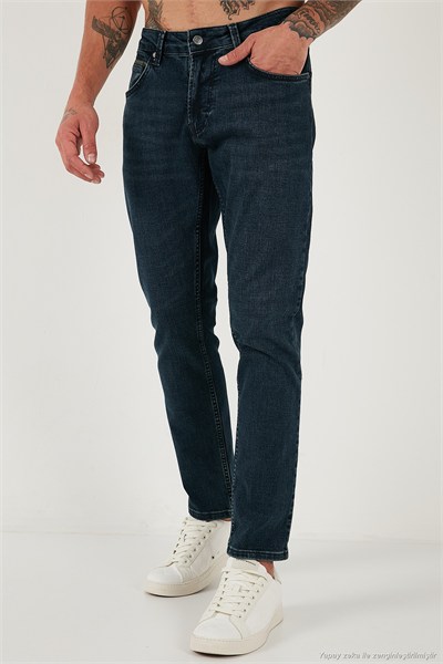 Pamuklu Regular Fit Normal Bel Boru Paça Jeans Erkek Kot Pantolon 2211C26PARMA MAVİ