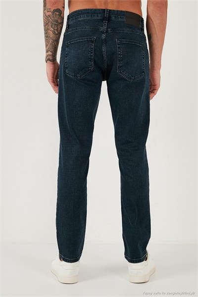 Pamuklu Regular Fit Normal Bel Boru Paça Jeans Erkek Kot Pantolon 2211C26PARMA MAVİ