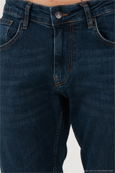 Pamuklu Regular Fit Normal Bel Boru Paça Jeans Erkek Kot Pantolon 2203C28PARMA LACİVERT