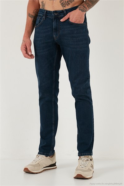 Pamuklu Regular Fit Normal Bel Boru Paça Jeans Erkek Kot Pantolon 2203C28PARMA LACİVERT