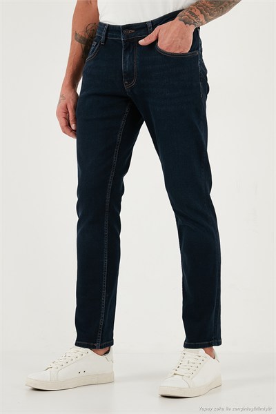 Pamuklu Regular Fit Normal Bel Boru Paça Jeans Erkek Kot Pantolon 2203C09PARMA LACİVERT