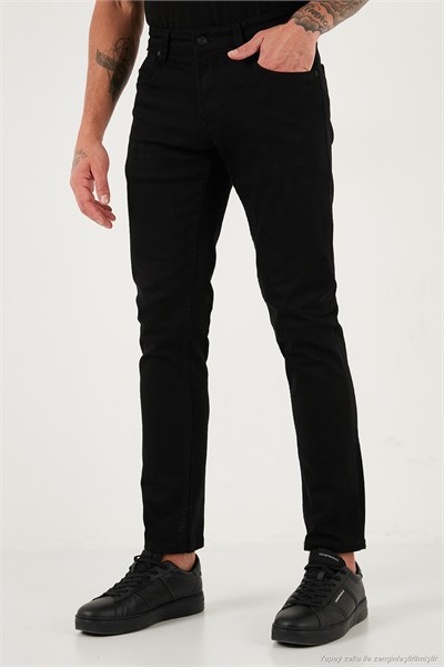 Pamuklu Regular Fit Normal Bel Boru Paça Jeans Erkek Kot Pantolon 2211C01PARMA SİYAH