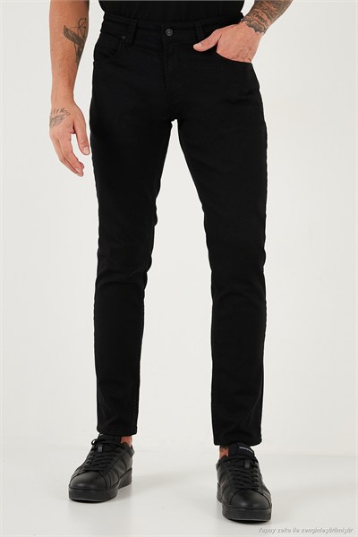 Pamuklu Regular Fit Normal Bel Boru Paça Jeans Erkek Kot Pantolon 2211C01PARMA SİYAH