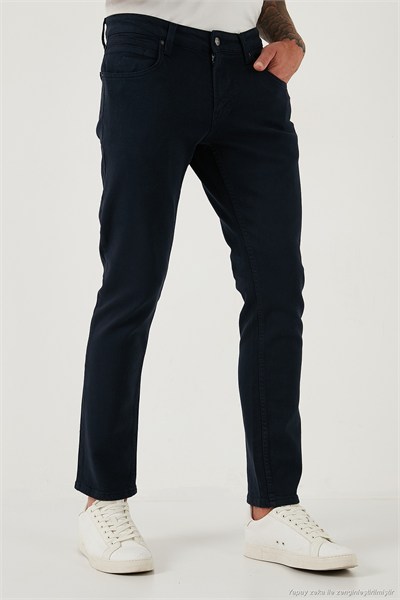 Pamuklu Regular Fit Normal Bel Boru Paça Jeans Erkek Kot Pantolon 2211C40PARMA LACİVERT