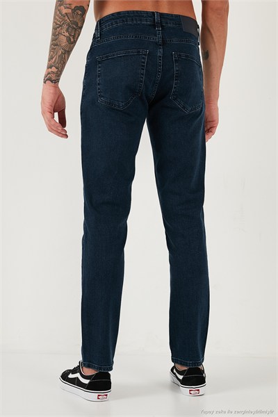 Pamuklu Regular Fit Normal Bel Boru Paça Jeans Erkek Kot Pantolon 2211C16PARMA LACİVERT