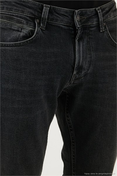 Pamuklu Regular Fit Normal Bel Boru Paça Jeans Erkek Kot Pantolon 2211C30PARMA SİYAH