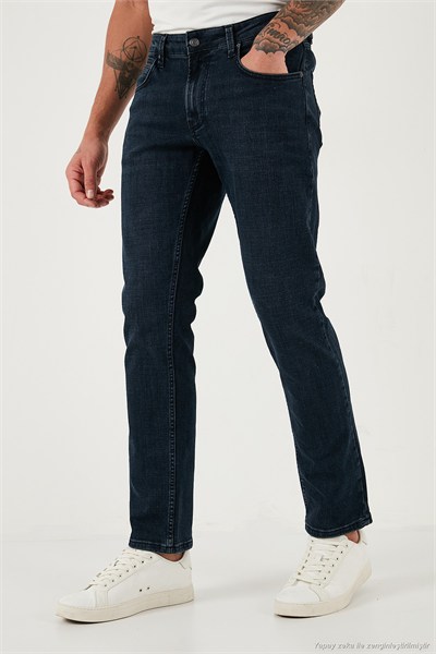 Pamuklu Regular Fit Normal Bel Boru Paça Jeans Erkek Kot Pantolon 2211C27PARMA LACİVERT
