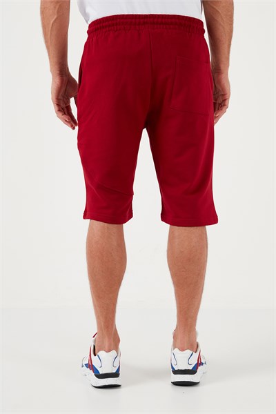 Pamuklu Regular Fit Normal Bel Cepli 2li Paket Erkek Şort 590804142S2 Gri Melanj-Bordo