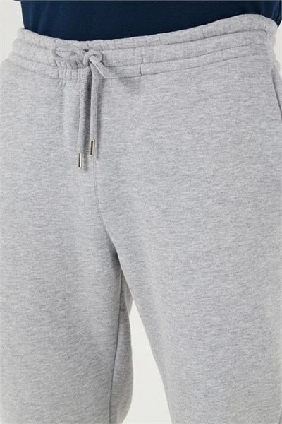 Pamuklu Regular Fit Normal Bel Cepli Erkek Eşofman Altı 5908060 GRİ MELANJ