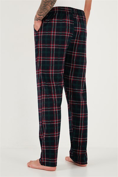 Pamuklu Regular Fit Normal Bel Düz Paça Cepli 2li Paket Erkek Pijama Altı 6574003S2 Yeşil-Yeşil