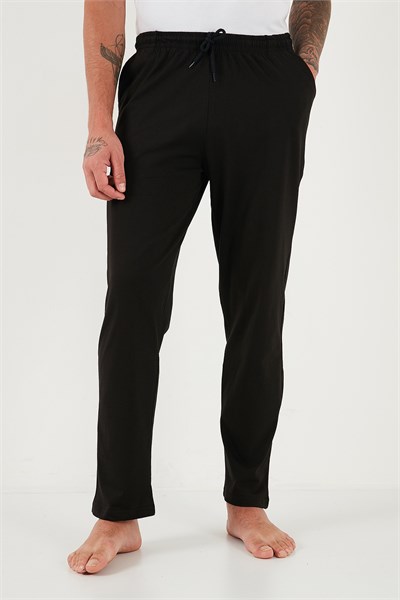 Pamuklu Regular Fit Normal Bel Düz Paça Cepli 2li Paket Erkek Pijama Altı 6574003S2 Siyah-Siyah Bordo