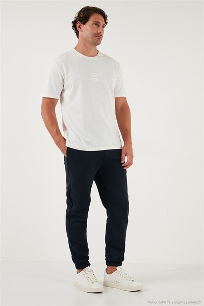 Pamuklu Regular Fit Normal Bel Lastikli Paça Cepli Erkek Eşofman Altı 59080153W4 KOYU LACİVERT