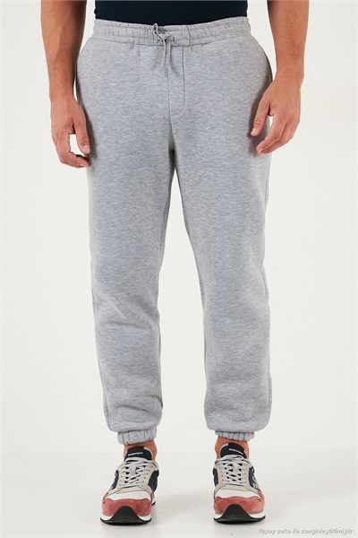 Pamuklu Regular Fit Normal Bel Lastikli Paça Cepli Erkek Eşofman Altı 59080153W4 GRİ MELANJ