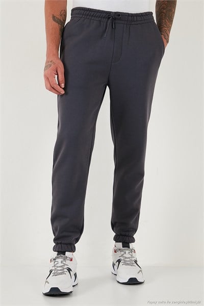 Pamuklu Regular Fit Normal Bel Lastikli Paça Cepli Erkek Eşofman Altı 59080153W4 ANTRASİT