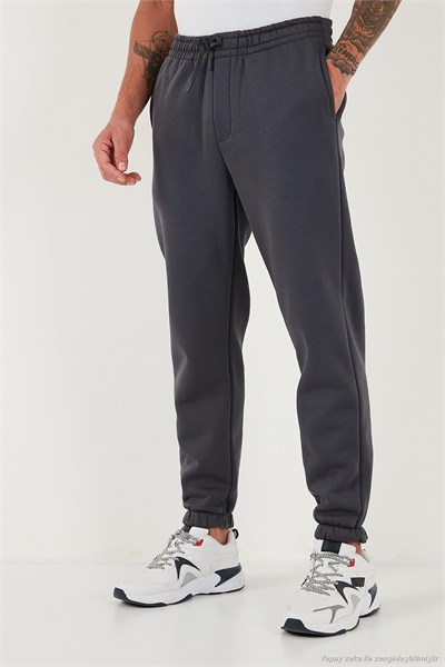 Pamuklu Regular Fit Normal Bel Lastikli Paça Cepli Erkek Eşofman Altı 59080153W4 ANTRASİT