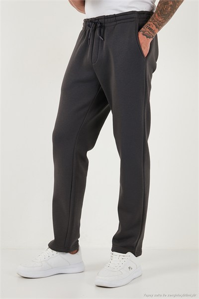 Pamuklu Regular Fit Normal Bel Şardonlu Erkek Eşofman Altı 5908040 ANTRASİT