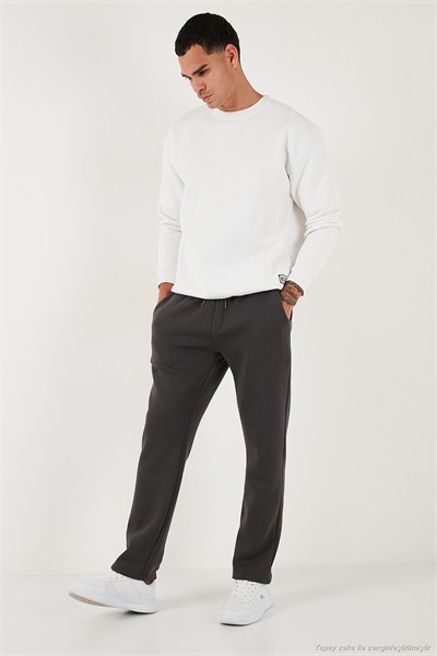 Pamuklu Regular Fit Normal Bel Şardonlu Erkek Eşofman Altı 5908040 ANTRASİT