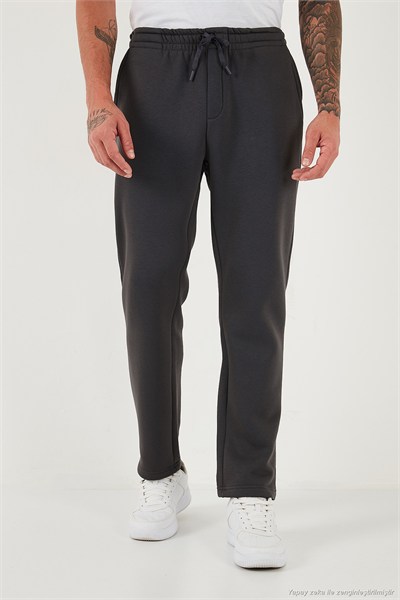 Pamuklu Regular Fit Normal Bel Şardonlu Erkek Eşofman Altı 5908040 ANTRASİT