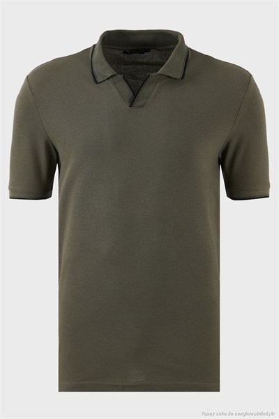 Pamuklu Regular Fit Şerit Detaylı 3lü Paket Erkek Polo Yaka T Shirt 5902964S3 Haki-Siyah-İndigo