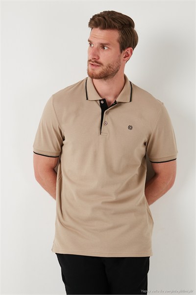 Pamuklu Regular Fit Şerit Detaylı Düğmeli Polo Yaka 3lü Paket Erkek T Shirt 5902118S3 Siyah-Antrasit-Vizon