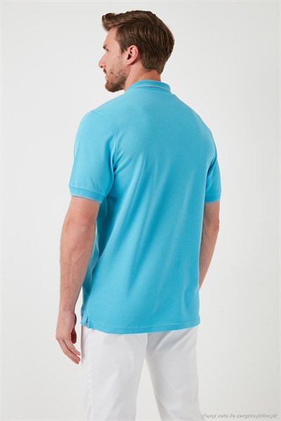Pamuklu Regular Fit Şerit Detaylı Düğmeli Polo Yaka 3lü Paket Erkek T Shirt 5902118S3 Vişne-Haki-Aquamavi