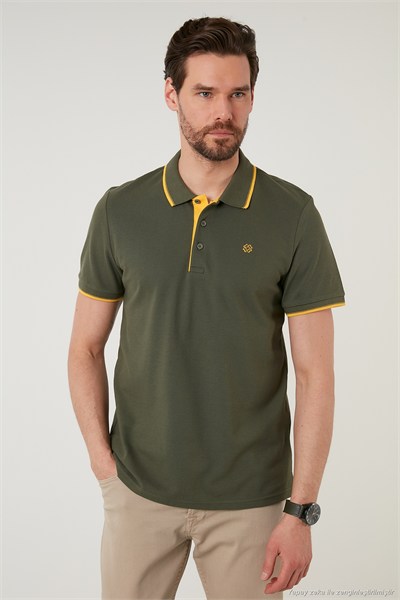 Pamuklu Regular Fit Şerit Detaylı Düğmeli Polo Yaka 5li Paket Erkek T Shirt 5902118S5 Siyah-Antrasit-Hakisarı-Vişne-Aquamavi