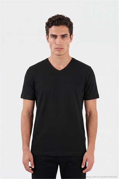 Pamuklu Regular Fit V Yaka Erkek T Shirt 5902719 SİYAH