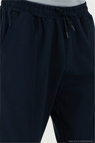 Pamuklu Regular Fit Yüksek Bel Düz Paça Çimalı Jogger Erkek Pantolon 5908058 LACİVERT