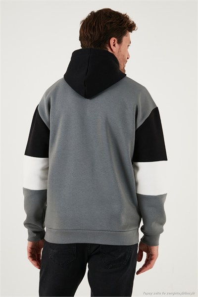 Pamuklu Relaxed Fit Kapüşonlu İçi Tüylü Yumuşak Şardonlu 2 li Paket Erkek Sweat 5905299S2 Açık Haki-Vişne