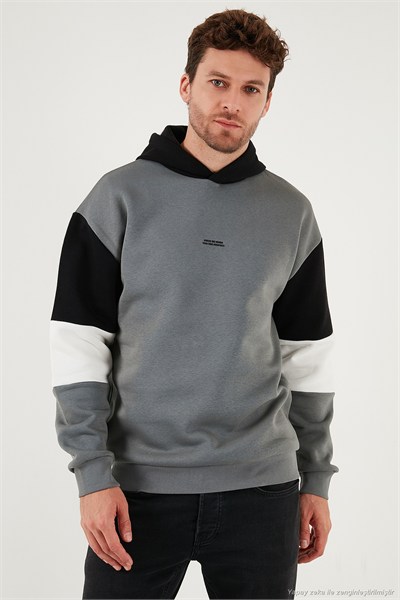 Pamuklu Relaxed Fit Kapüşonlu İçi Tüylü Yumuşak Şardonlu 2 li Paket Erkek Sweat 5905299S2 Taş-Açık Haki