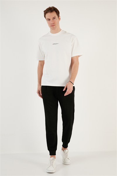 Pamuklu Relaxed Fit Sıfır Yaka Erkek T Shirt 5902702 BEYAZ