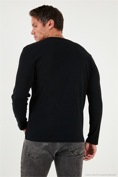 Pamuklu Slim Fit Bisiklet Yaka Basic Erkek Sweat 59050741 SİYAH