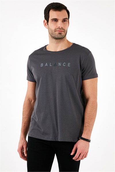 Pamuklu Slim Fit Bisiklet Yaka Erkek T Shirt 541BALANCE FÜME