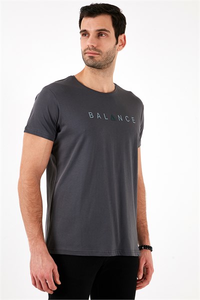 Pamuklu Slim Fit Bisiklet Yaka Erkek T Shirt 541BALANCE FÜME