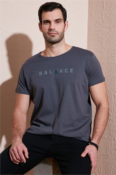 Pamuklu Slim Fit Bisiklet Yaka Erkek T Shirt 541BALANCE FÜME