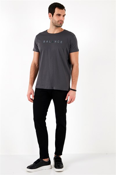 Pamuklu Slim Fit Bisiklet Yaka Erkek T Shirt 541BALANCE FÜME