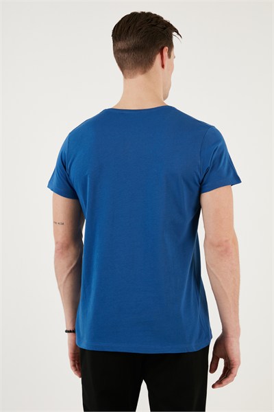 Pamuklu Slim Fit Bisiklet Yaka Yazılı Erkek T Shirt 541ENJOY PARLIAMENT