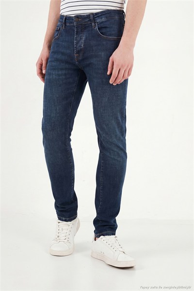 Pamuklu Slim Fit Düşük Bel Jeans Erkek Kot Pantolon 1115C84NAPOLI LACİVERT