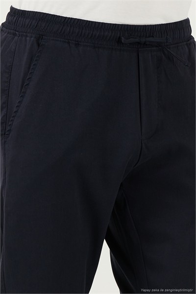 Pamuklu Slim Fit Lastikli Bel Boru Paça Erkek Pantolon 5545S87JMILANO KOYU LACİVERT