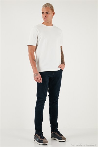 Pamuklu Slim Fit Yüksek Bel Dar Paça Jeans Erkek Kot Pantolon 3300C47TOKYO LACİVERT