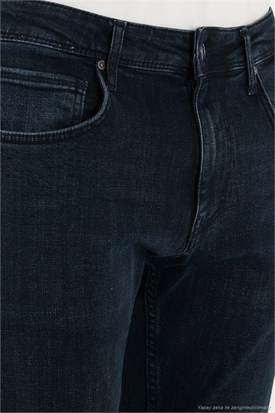 Pamuklu Slim Fit Yüksek Bel Dar Paça Jeans Erkek Kot Pantolon 3300C47TOKYO LACİVERT