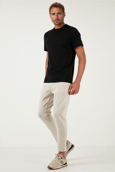 Pamuklu Slim Tapared Normal Bel Daralan Paça Jeans Erkek Kot Pantolon 5900S66MILANO NATUREL
